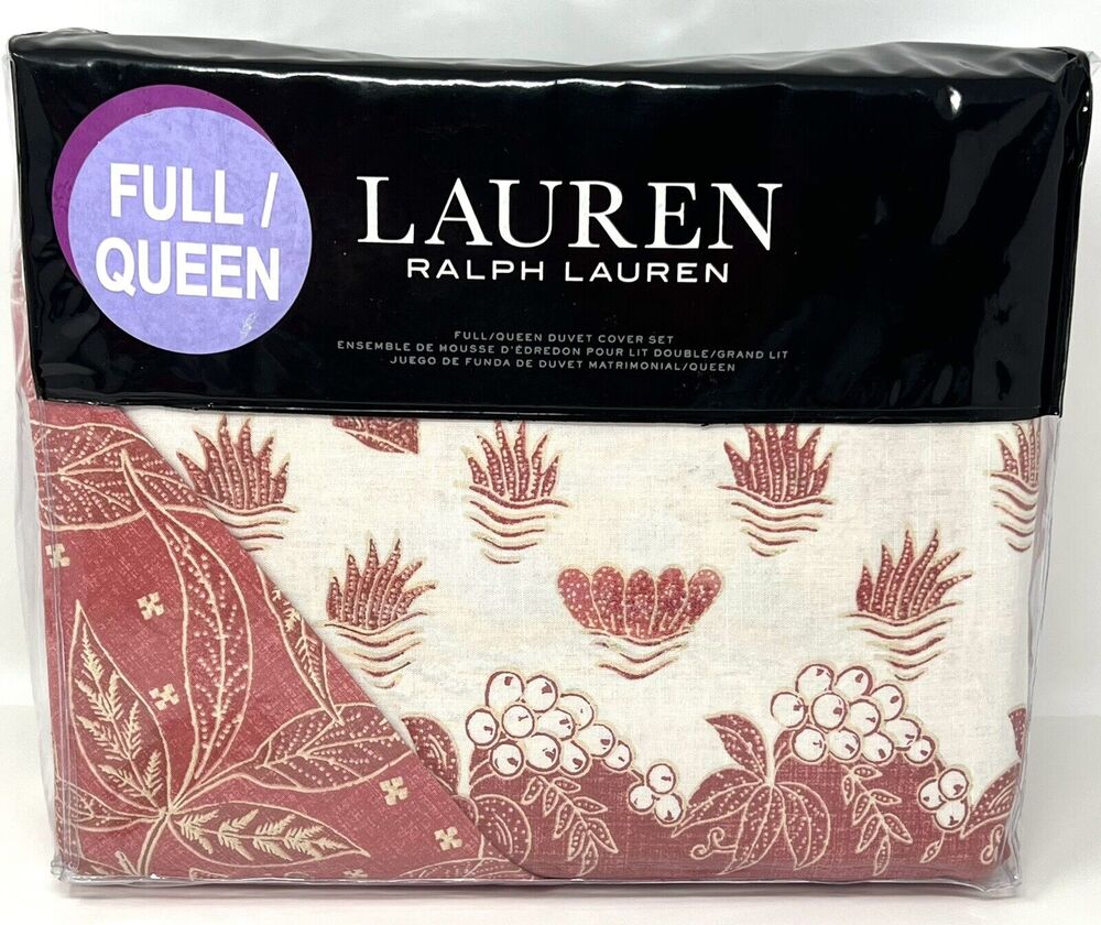 Ralph Lauren Home Isla Floral FULL / QUEEN Duvet Cover Shams Set Dusty Rose Pink